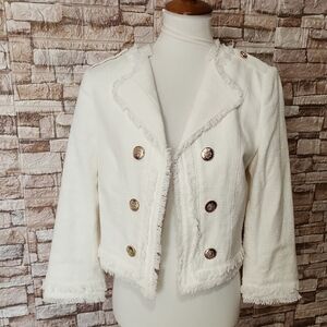 White House Black Market Elegant White Double-Breasted Women's Jacket